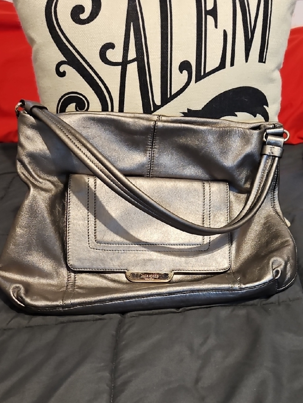 Kate Spade Metallic‎ Gunmetal Shoulder Bag